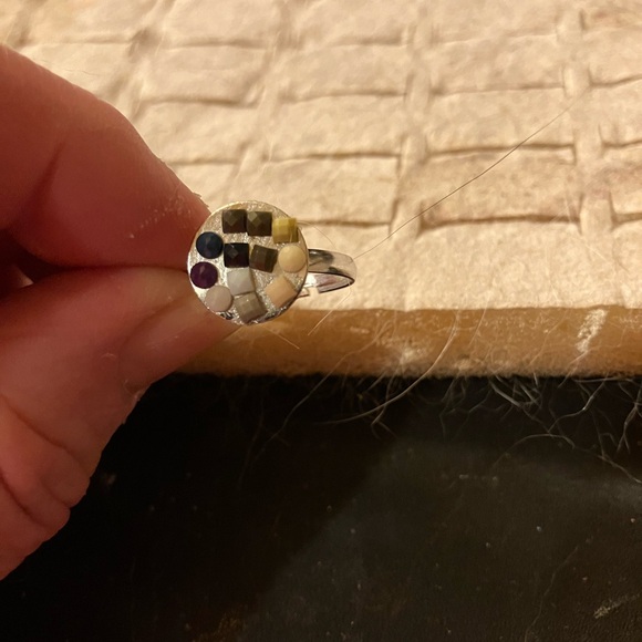 Handmade Jewelry - Chic Silver and Gold Checkered Ring